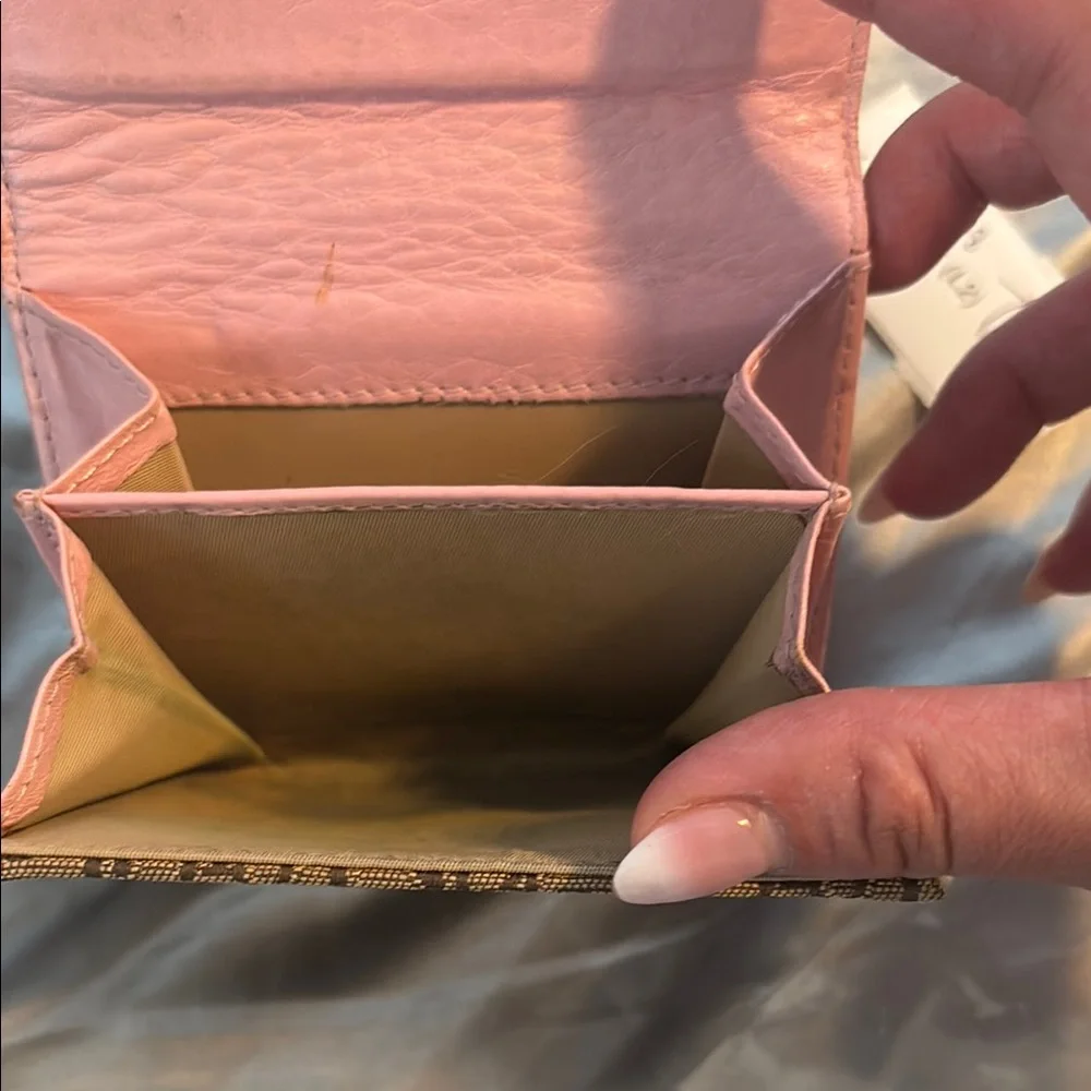 Dior Brown and Light Pink Compact Wallet